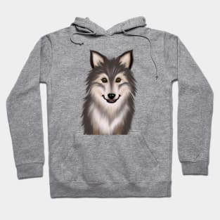 Cute Wolf Drawing Hoodie